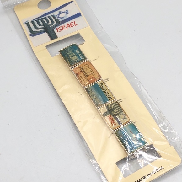 New Israel Picture Tile Souvenir Silver Bracelet - Picture 1 of 6